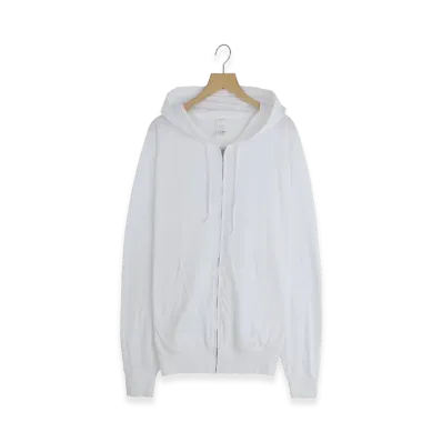COMOLI Jersey Zip Hoodie "White"
