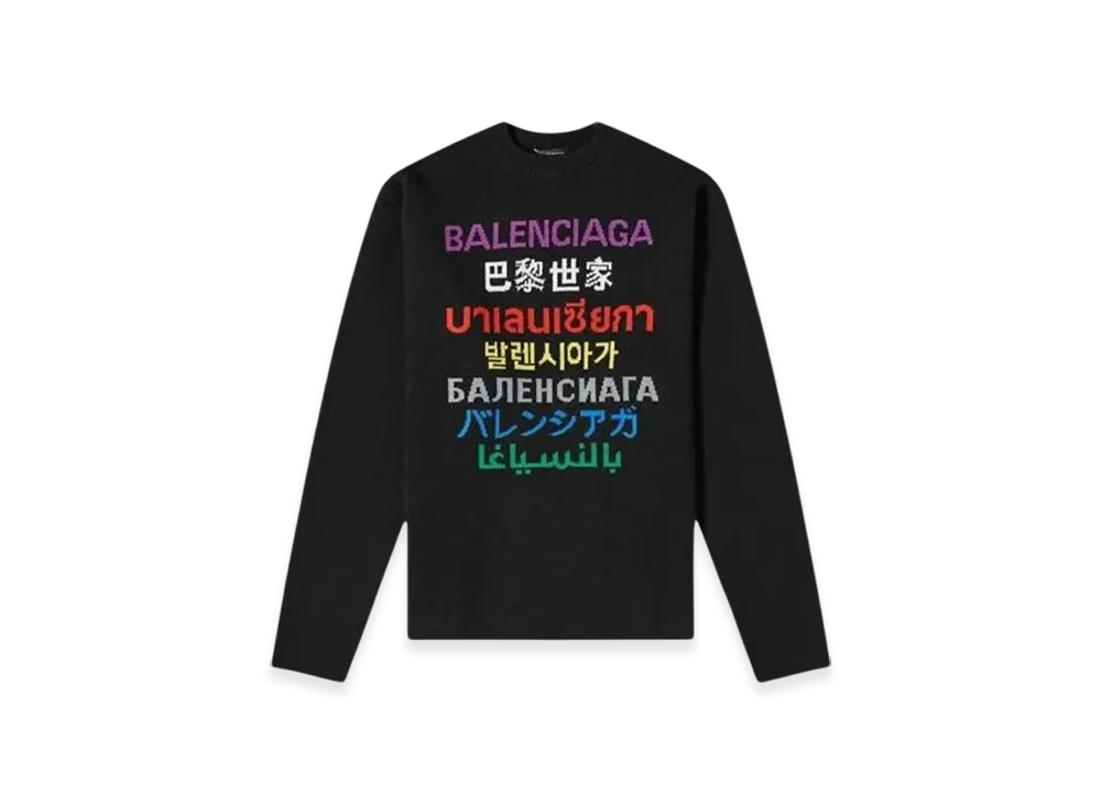 BALENCIAGA Languages Crewneck Knit "Black Multicolor"