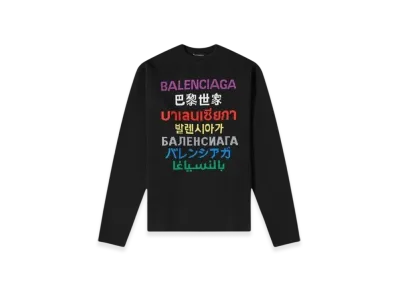 BALENCIAGA Languages Crewneck Knit "Black Multicolor"