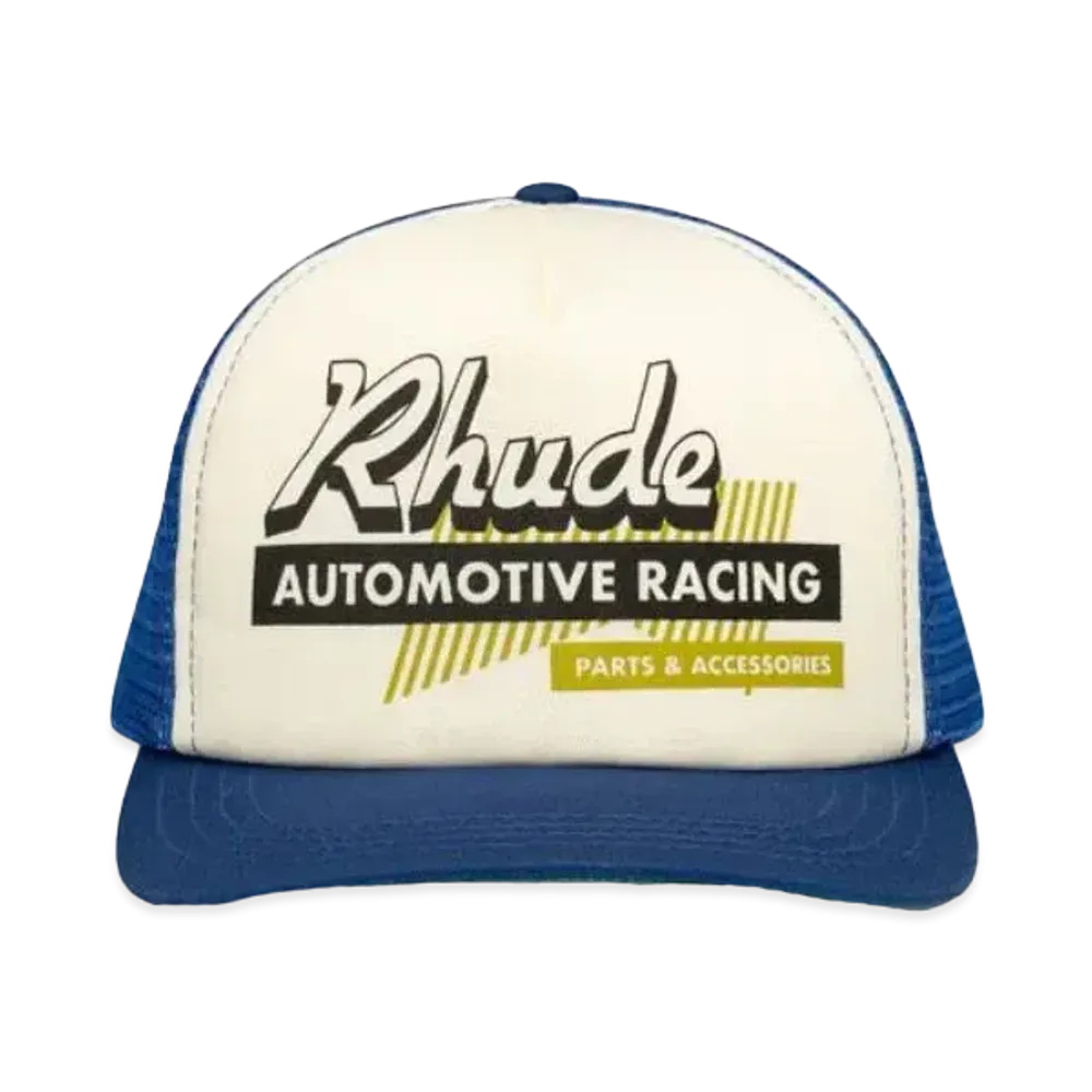 RHUDE Auto Racing Trucker Hat "Navy"