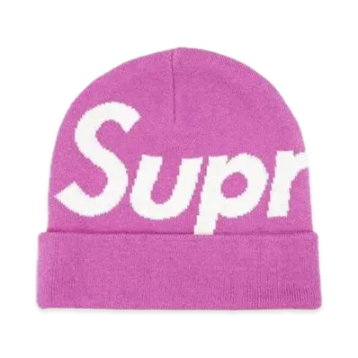 Supreme Big Logo Beanie "Pink"
