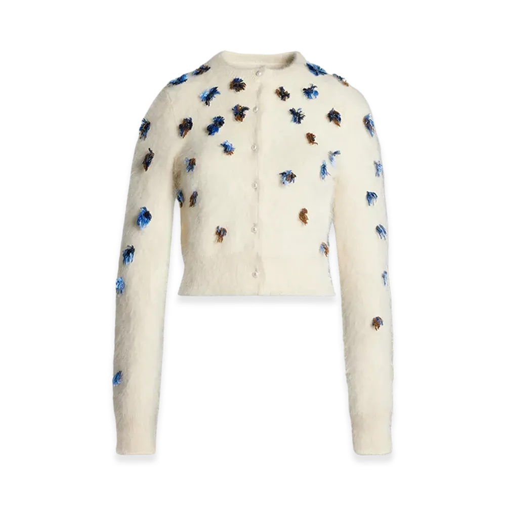 Maison Margiela Women's Flower Knit Cardigan "Lemon"