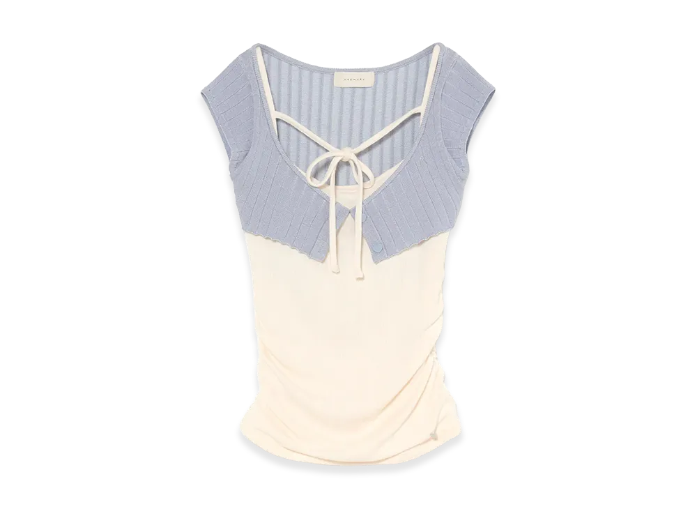 ANDMARY Women's Becky Knit Set Tops "Ice Blue"