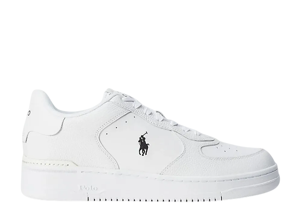 Polo Ralph Lauren Masters Court Leather Sneaker "White/White/Black PP"