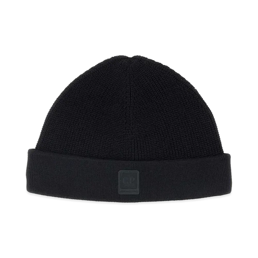 C.P. Company Cotton Beanie Hat "Black"
