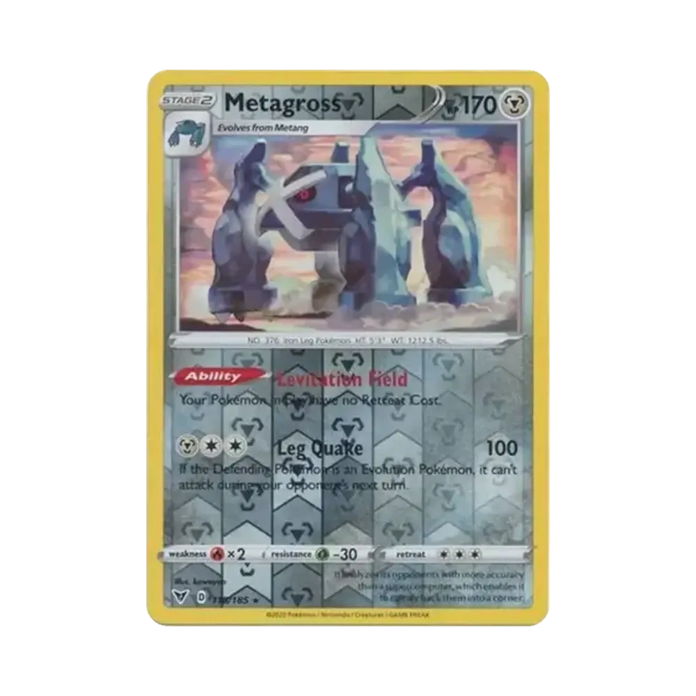 メタグロス R :リバースホロ [118/185]【英語版】(ソード&シールド「ビビットボルテージ」)