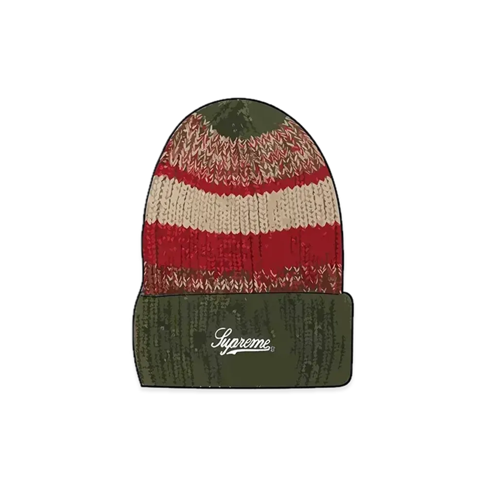Supreme Mixed Stripe Beanie "Green"