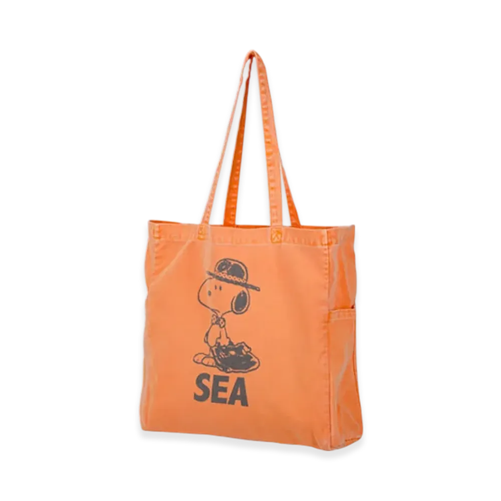 WIND AND SEA x SMOOTHY Snoopy Pigment Tote Bag "Orange"