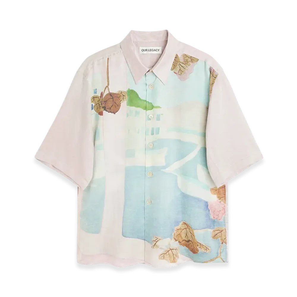 OUR LEGACY Beyond Shirt Shortsleeve "Marina Vista Print Cotton Silk"