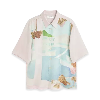 OUR LEGACY Beyond Shirt Shortsleeve "Marina Vista Print Cotton Silk"