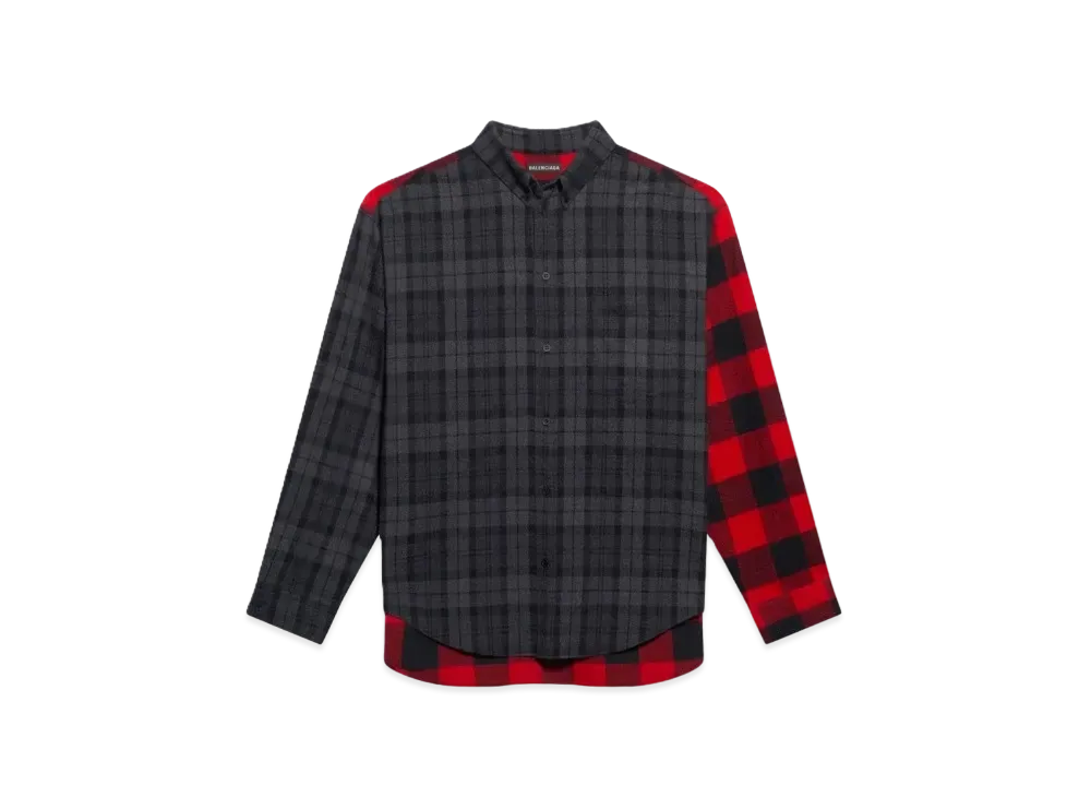 BALENCIAGA Patchwork Shirt "Red/Black"