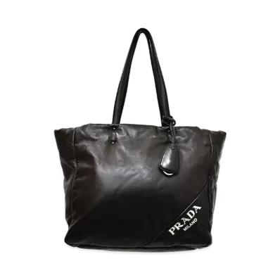 PRADA Nappa Soft Leather Tote Bag "Black"