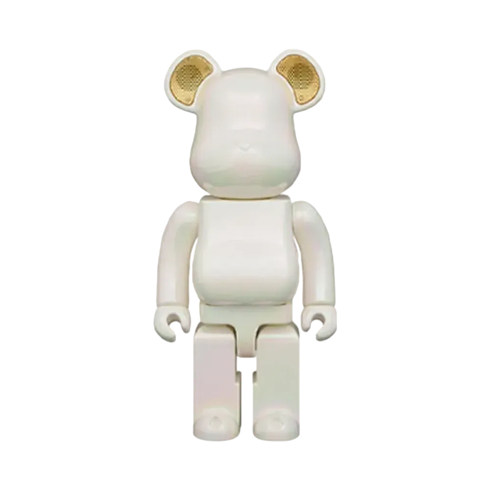 MEDICOM TOY "BEARBRICK" AUDIO IRIDESCENT 400% Portable Bluetooth Speaker Pearl Mirage