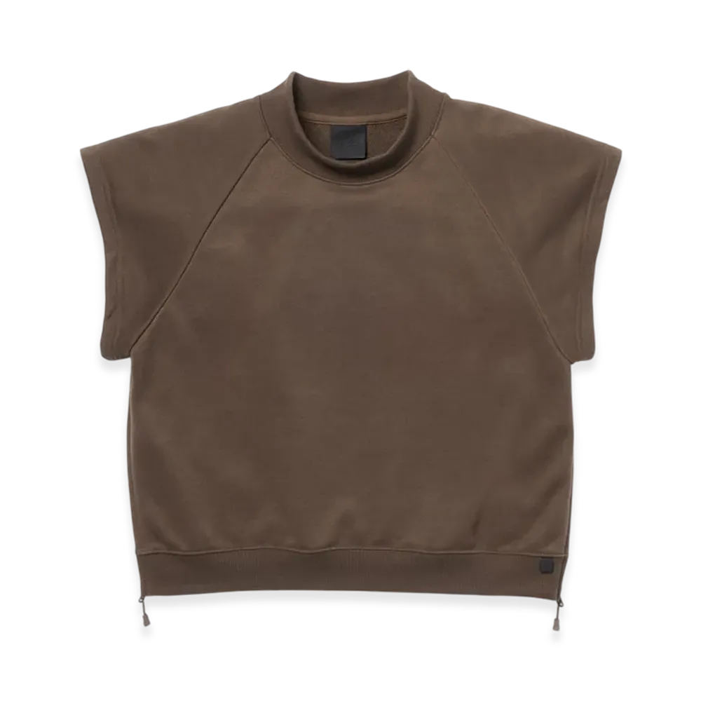 DAIWA PIER39 Women's Tech Sweat Mockneck "Brown Gray"