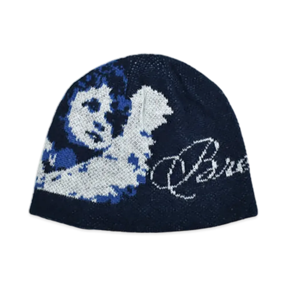BREATH Angel Script Logo Mohair Beanie "Navy"