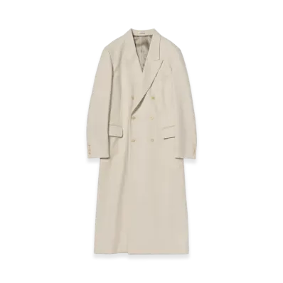 AURALEE Light Melton Chesterfield Coat "Cream Beige"