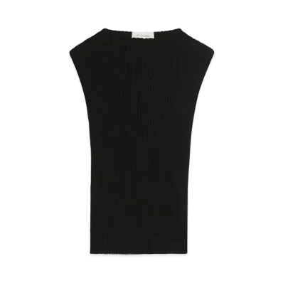 Max Mara Hans Pure Cotton Rib Knit "Black"