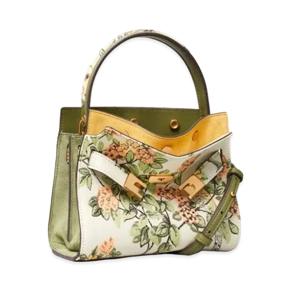 TORY BURCH Lee Radziwill Petit Double Bag "Winter Sage"