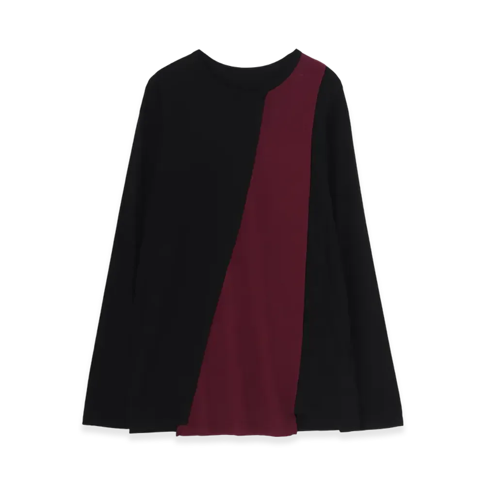 Ground Y C/Mo Jersey Combination Tsujikiri Long Sleeved T-Shirt "Black/Purple"