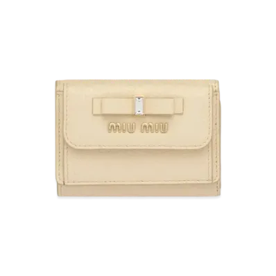 MIU MIU Madras Leather Wallet "Cream White"