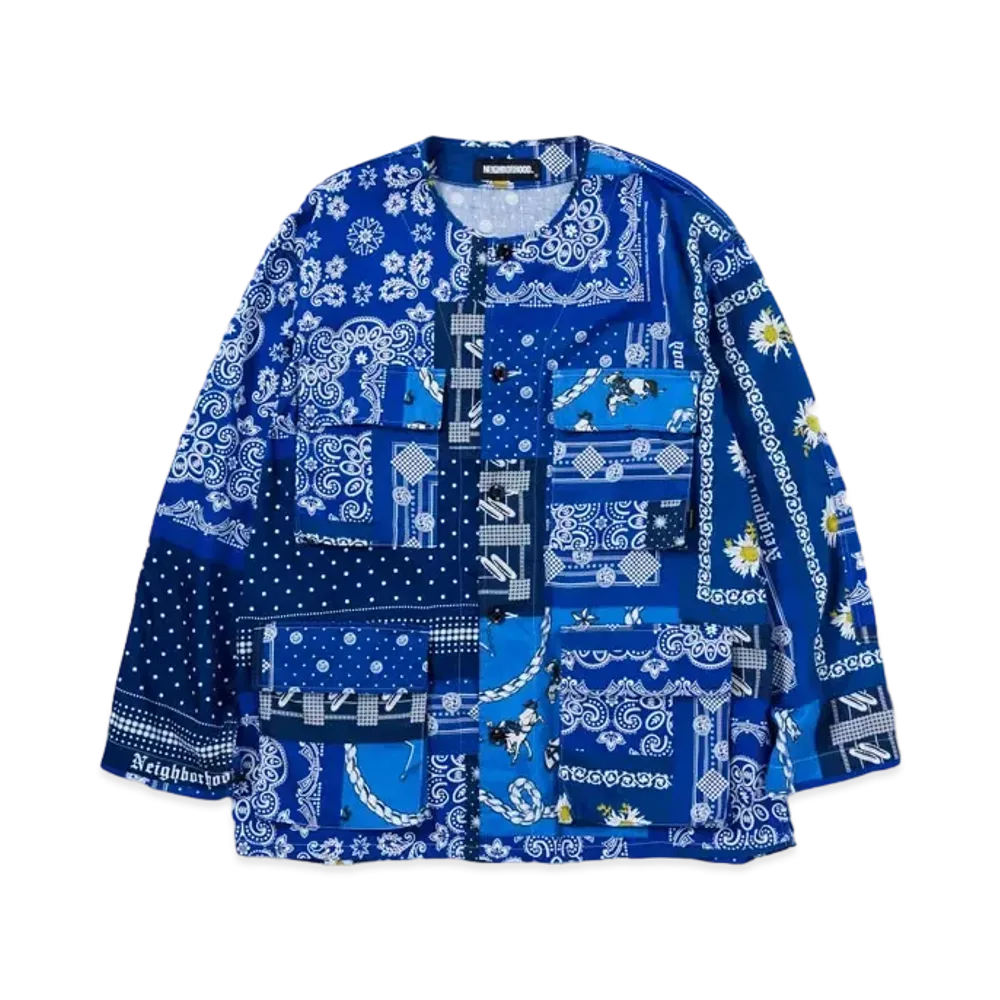 NEIGHBORHOOD BANDANA . NC / C-SHIRT . LS "Navy"