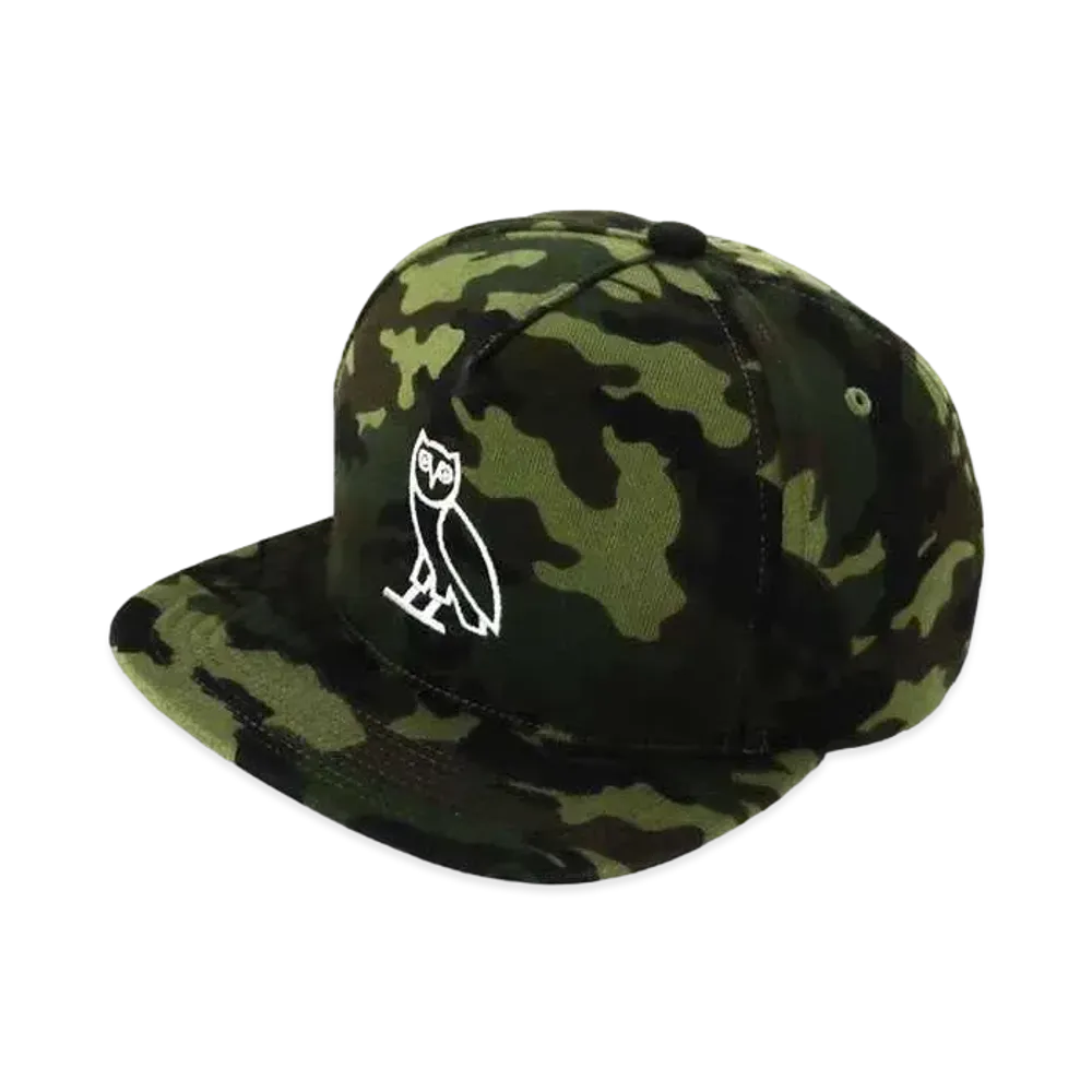 A BATHING APE X OVO WOODLAND CAMO SNAPBACK CAP "Green"