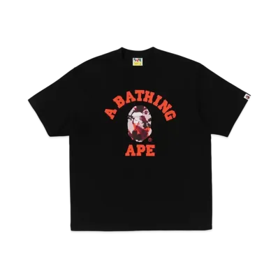 A BATHING APE Map Camo College Relaxed Fit Tee "Black"