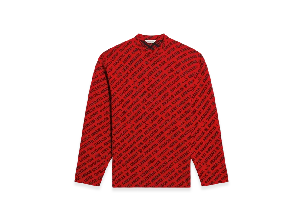 BALENCIAGA Women's Crewneck Knit "Red Black"