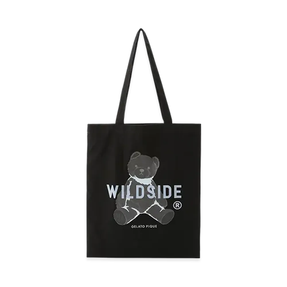 GELATO PIQUE Homme x WILDSIDE Bear Motif Tote Bag "Black"