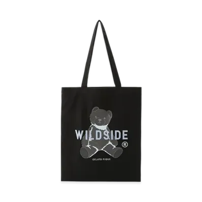 GELATO PIQUE Homme x WILDSIDE Bear Motif Tote Bag "Black"