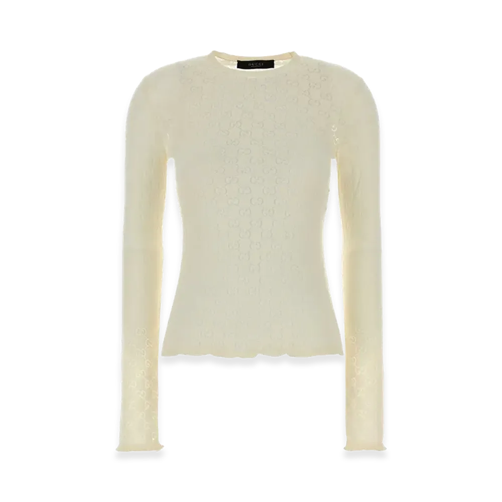 GUCCI Women's GG Cotton Top "Ivory"