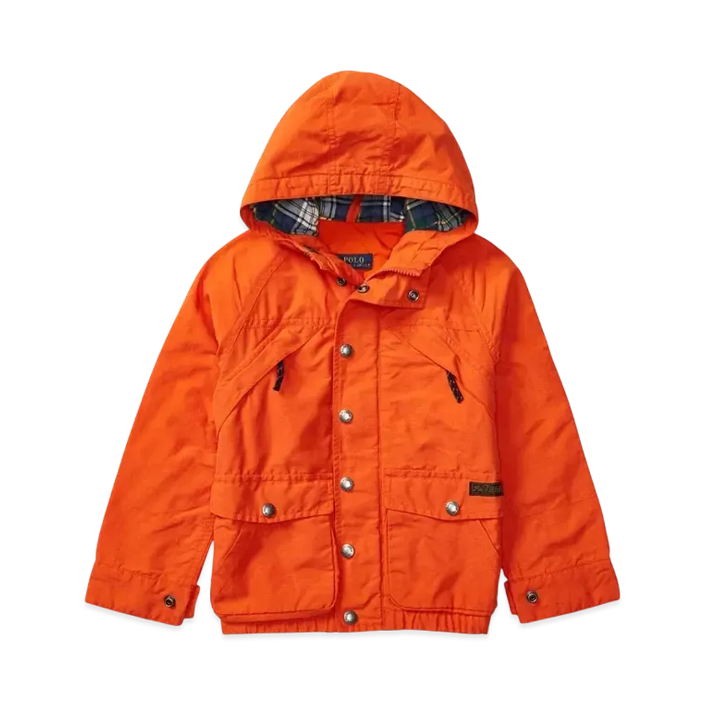 Polo Ralph Lauren Kids Cotton-Blend Hooded Jacket "Orange"