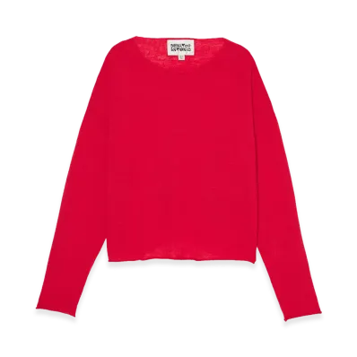 ZARA x Bad Bunny Benito Antonio Linen & Wool Cropped Fit Sweater "Red"