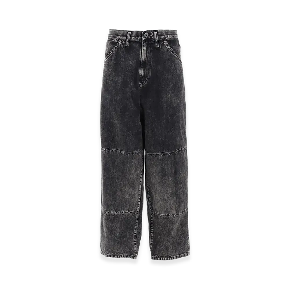 Y's 8oz Denim Chemical Wash Work Pants "Black"