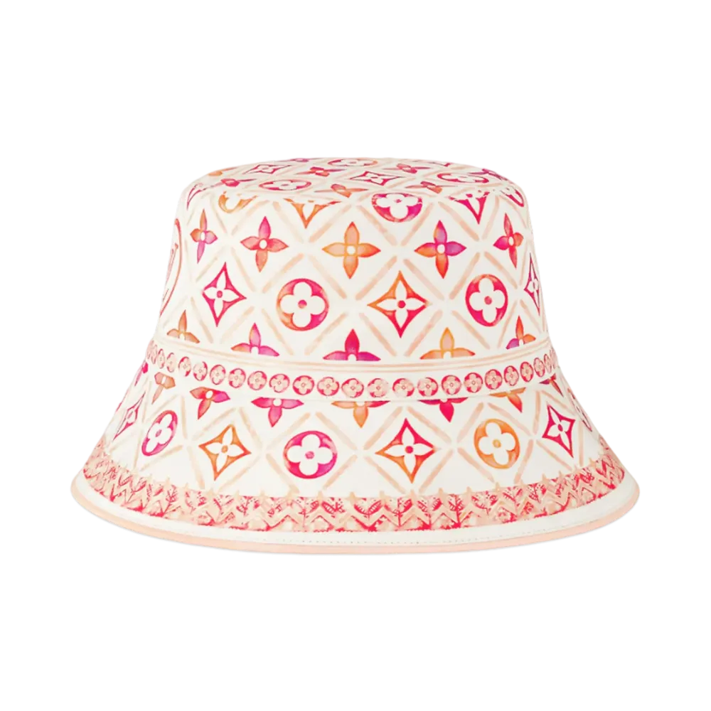 Louis Vuitton LV Tiles Reversible Bucket Hat Monogram Tiles Pattern "Coral"