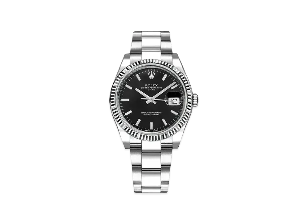 ROLEX Oyster Perpetual Date "Black/Stainless Steel/White Gold"