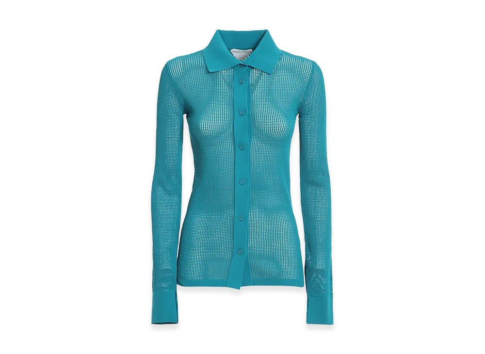 Bottega Veneta Women's Tech Canvas Polo "Green"