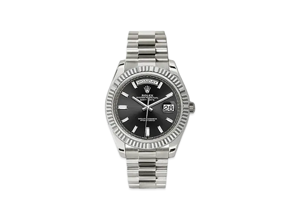 ROLEX Day-Date 40 228239 Black Dial 10P Diamonds 228239A