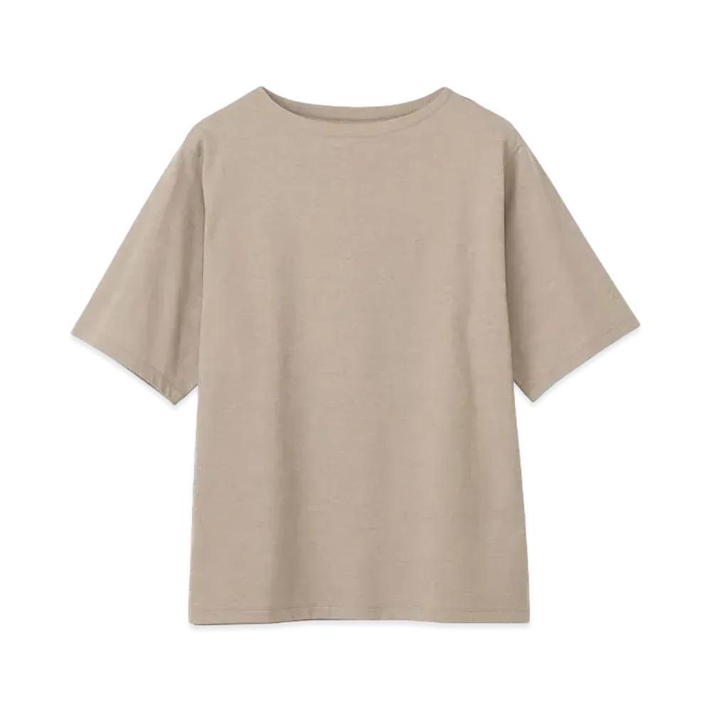 Goldwin Hard Twist Boat Neck T-shirt (Unisex) "Woody Beige"