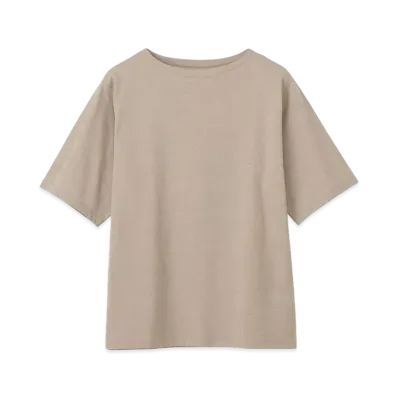 Goldwin Hard Twist Boat Neck T-shirt (Unisex) "Woody Beige"