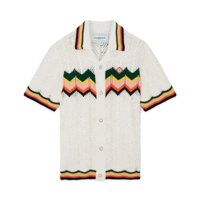 Casablanca Chevron Lace Shirt "White/Multi"
