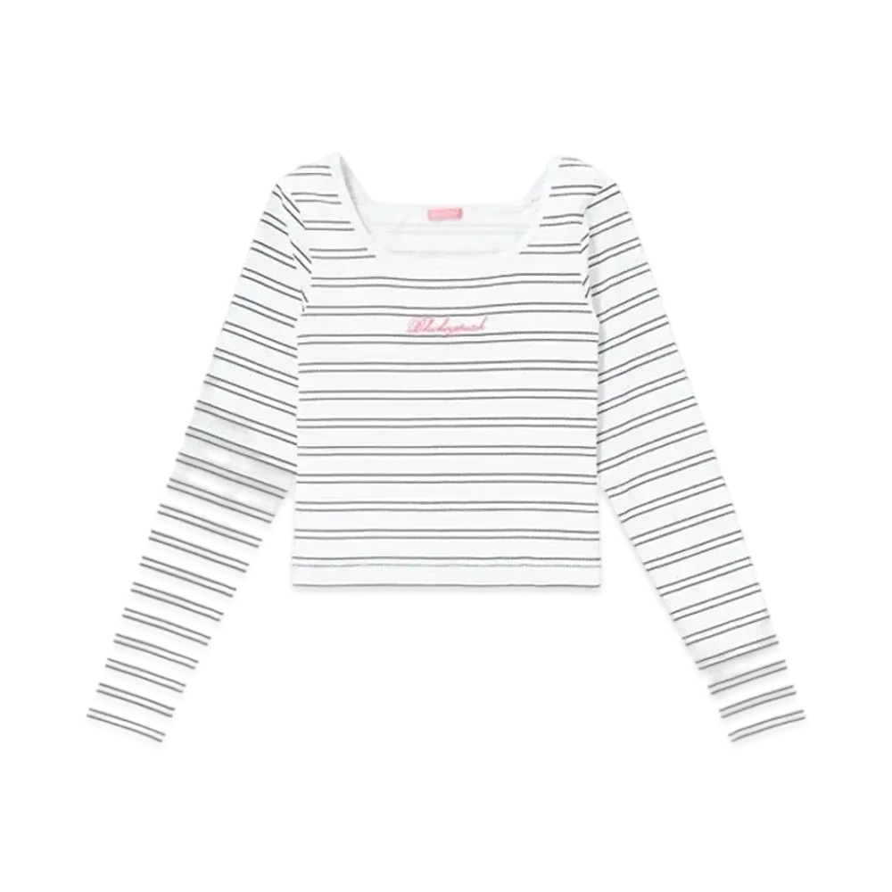 Blackeyepatch Script Logo Square Neck L/S Tee Border "Border"