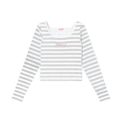 Blackeyepatch Script Logo Square Neck L/S Tee Border "Border"