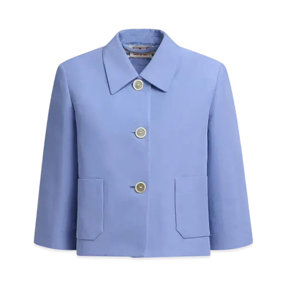Marni Women's Indigo Cotton Jacket with Marni Women's Symbol "Blue Lilac"
