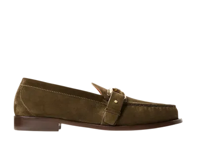 Ralph Lauren Purple Label Welington Perrin Calf-Suede Loafer "Petrol Olive"