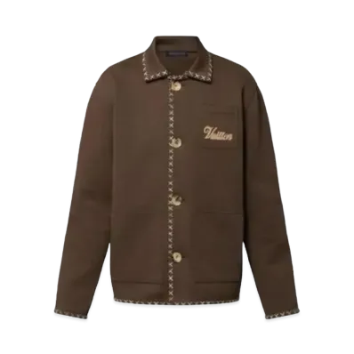 Tyler, The Creator x Louis Vuitton Embroidered Cotton Workwear Jacket "Chocolate Plum"
