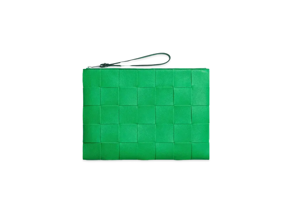 Bottega Veneta Calfskin Pouch Clutch "Parakeet"