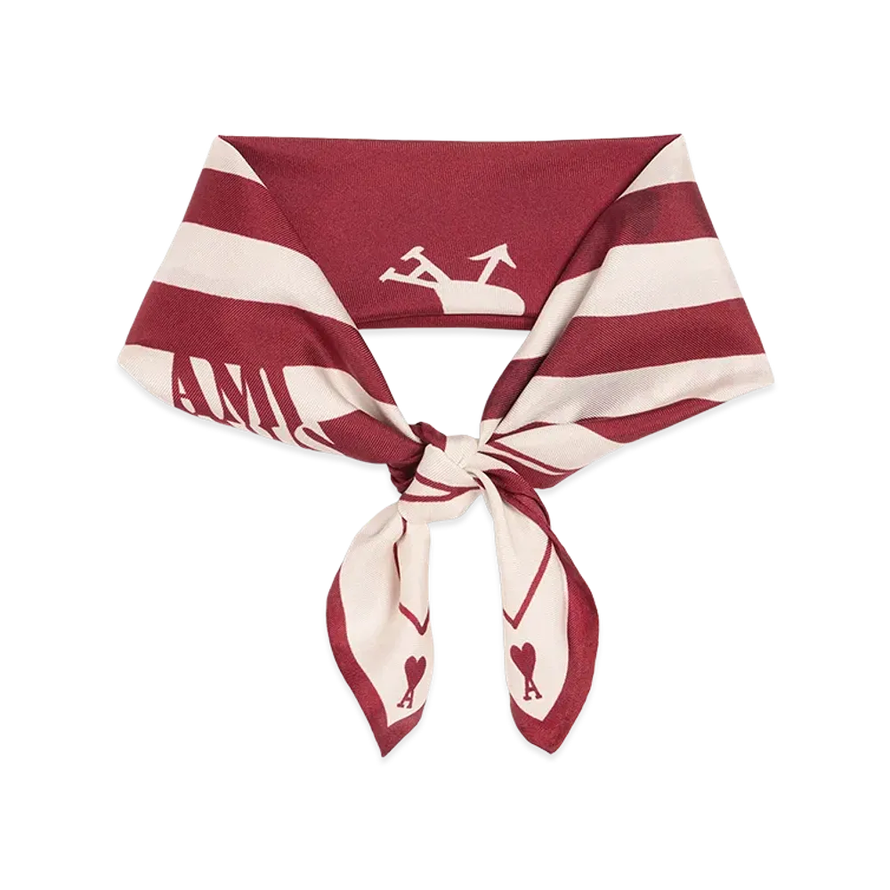 AMI PARIS Silk Place Des Victoires Scarf "Red"