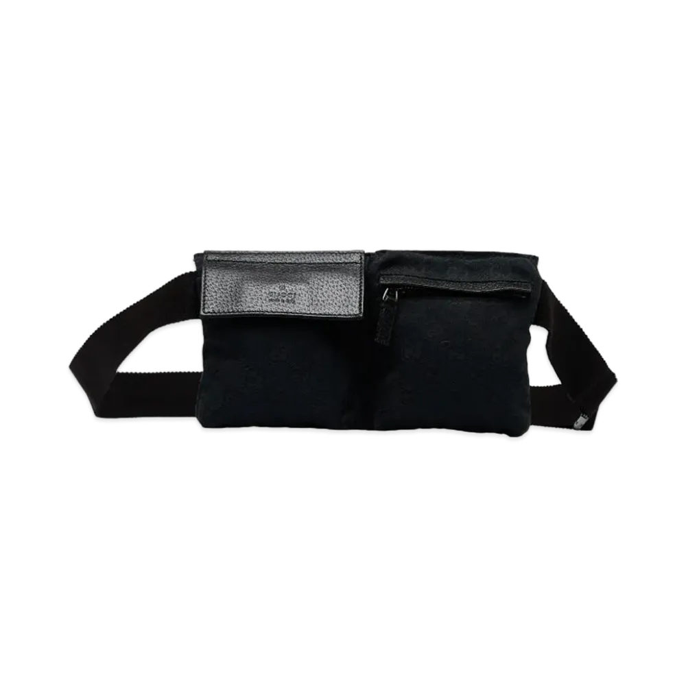 GUCCI GG Canvas Waist Pouch "Black"