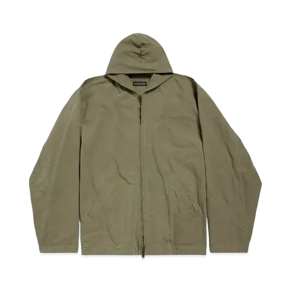 BALENCIAGA Hooded Zip-Up Jacket "Green"